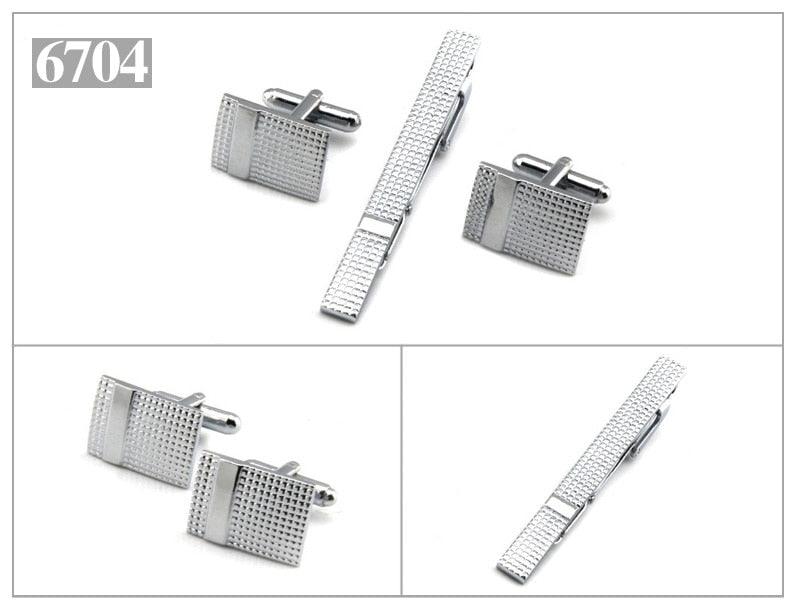 Elegant Gold Color Tie Clip And Cufflink Set For Men Classic Cufflinks Tie Clip Set Men Novelty Cuff Links Elegant Tie Bar Gifts For Wedding Classic Tie Clips Cufflinks Sets Unique Vintage Men Jewelry For Party
