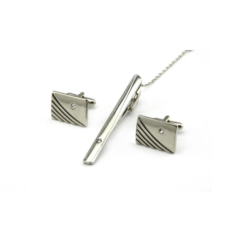 Elegant Gold Color Tie Clip And Cufflink Set For Men Classic Cufflinks Tie Clip Set Men Novelty Cuff Links Elegant Tie Bar Gifts For Wedding Classic Tie Clips Cufflinks Sets Unique Vintage Men Jewelry For Party