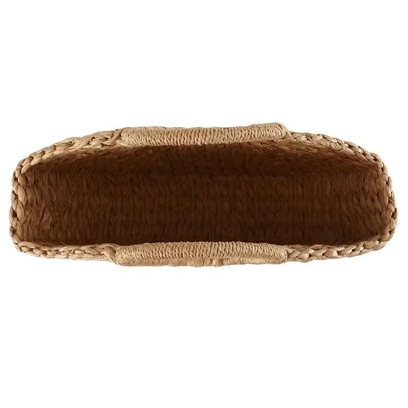 Elehant Women's Woven Wicker Straw Half Round Bag Trendy Large Capacity Female Casual Travel Bag