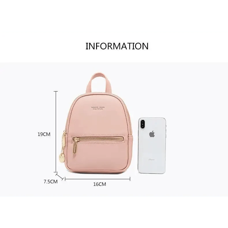 Famous Designer Mini Soft Touch Leather Small Backpack For Female And Girls Fashionable Ladies Bagpack Shoulder Bag