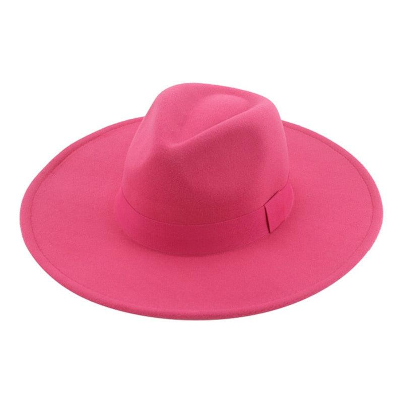 Fashionable Fedora Hats Women Wide Brim Dress Caps  Women's Fedora Hats Elegant Wide Brim Fedora Hat  Wedding Men Hat Warm Retro Style Belt 56-58cm