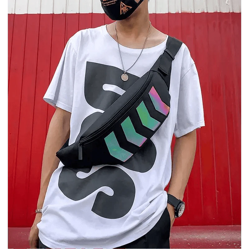 Fashionable Flash Reflective Chest Bag Iridescent Belt  Bum Bag For Travel Festival Sports Unisex Waist Bags