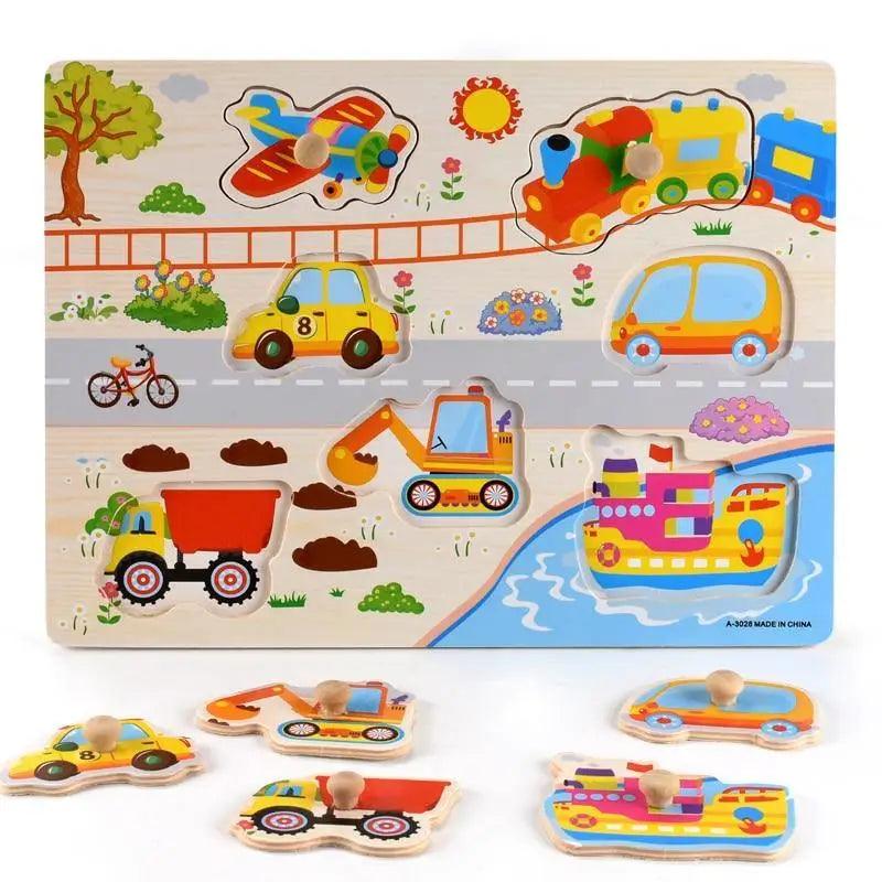 Kids 3D Puzzle Wooden Toys Colorful Geometry Shape Cognition Wood Puzzle Children Early Learning Educational Montessori Toys