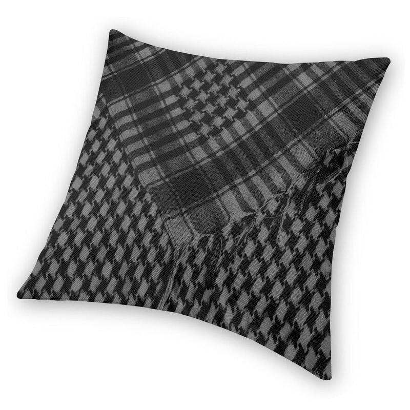 Kufiyah Bandana Shemagh Cushion Cover for Sofa Velvet Keffiyeh Pattern Pillow Case Living Room Decoration Men Scarf Shawl Wrap Pattern of Arab Shemagh Keffiyeh Men Arab Kufiyah Keffiyeh Arabic Muslim Head Wrap