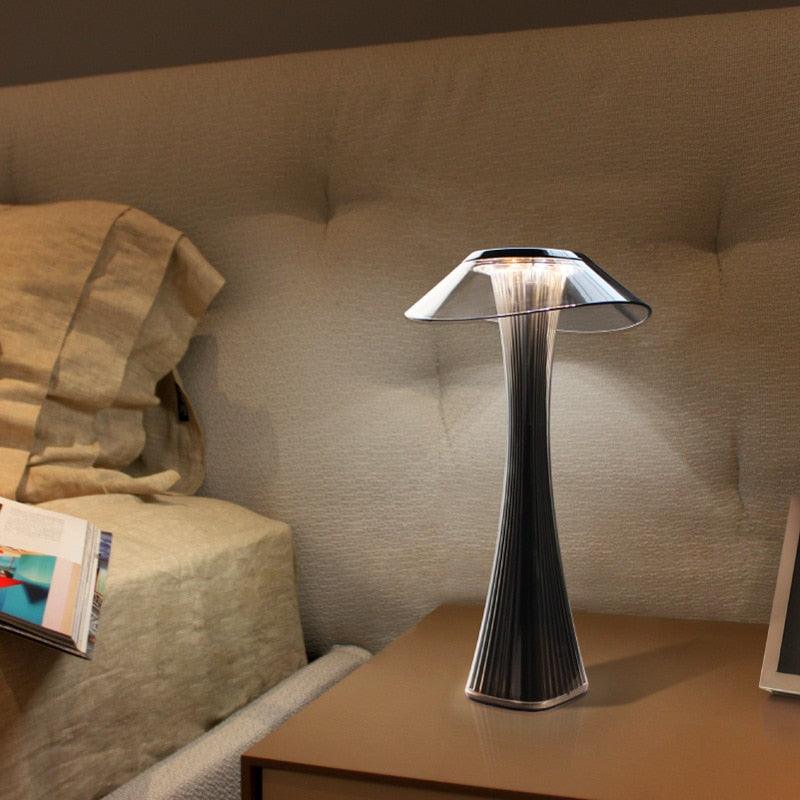 LED Desk Lamp Dimmable Protection Eyes USB Charging Smart Touch Switch Bedside Lamps Transparent Crystal Creative Table Light Decorative Table Lamp Cute Study Lamps for Bedroom Décor
