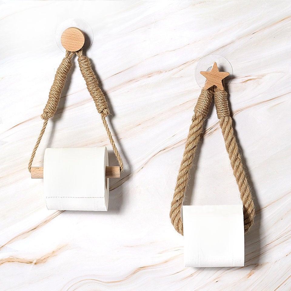 Many Styles Kitchen Roll Napkin Holders Towel Dispenser Accessory Hanging Rope Wooden Toilet Paper Holder For Bathroom Decor Home Toilet Roll Holder Creative Wood Roll Holder Country House Toilet Paper Holder Toilet Bathroom