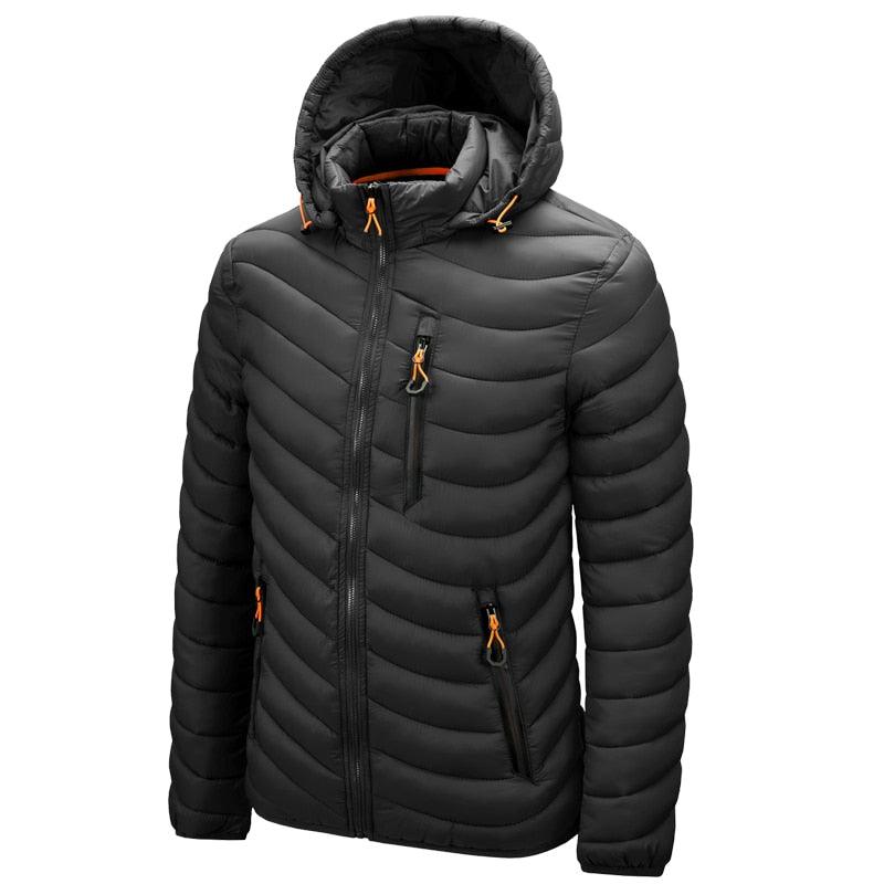 Men's Autumn Winter Classic Hooded Jacket Warm Coat Hooded Winter Coat Warm Adjustable Hood Jacket Cotton Removable Hood Jackets Men Simple Casual Vintage Detachable Hat Outfits Warm Men Lightweight Soft Jackets