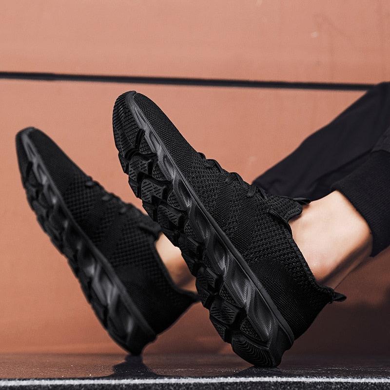 Mens Black Sneakers Casual Summer High Quality Mesh Sneakers Lightweight Breathable Mesh Sneakers Fashion Tennis Breathable Walking Gym Work Sneakers