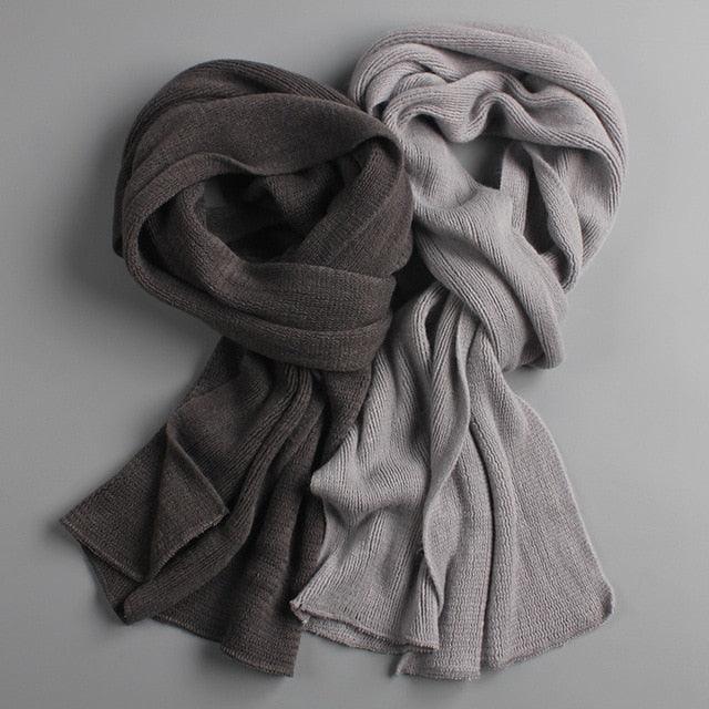 NEW Arrived Men's Fashion Winter Soft Long Thick Warm Scarf Lightweight Knit Spring Unisex Soft Scarves Size Elegant Male Cashmere Neckerchief Warmer Scarves For Men Women