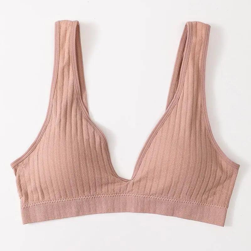 New Comfortable Seamless Sports Bras For Women And Girls Top Female Brassiere Deep V Sexy Women's Underwear Backless