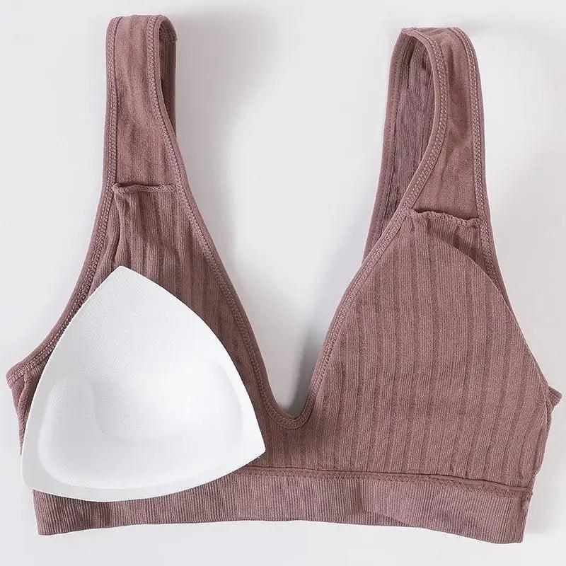 New Comfortable Seamless Sports Bras For Women And Girls Top Female Brassiere Deep V Sexy Women's Underwear Backless