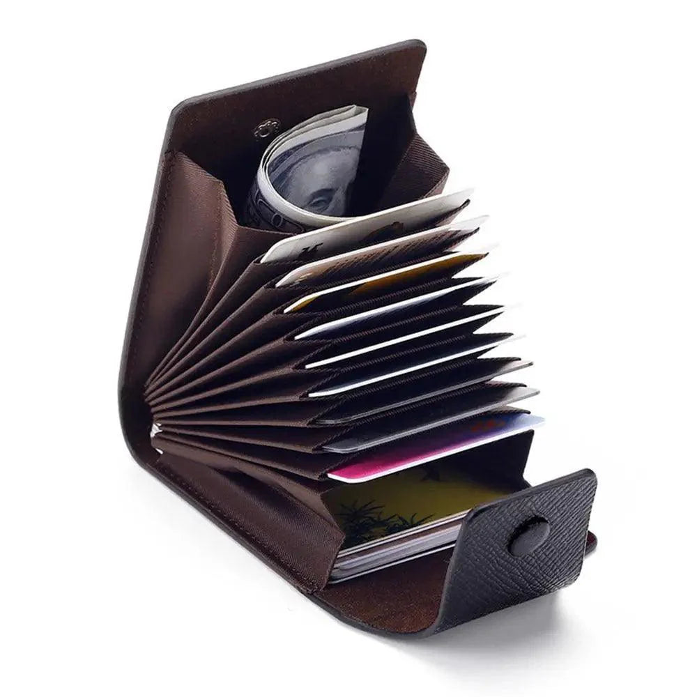New Modern Fashion Unisex Business Leather Wallet Cool ID Credit Card Holder Name Cards Case Pocket Organizer Bag Multiple Card Slots Wallet Clip Very Light Wearable Clip