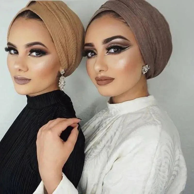 New Stylish Plain Scarf Women Muslim Crinkle Hijab Scarf Female Musulman Soft Cotton Headscarf Islamic Hijab Shawls And Wraps