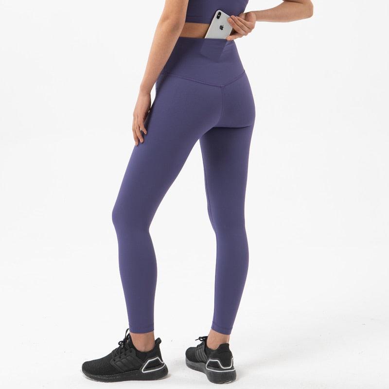 New Yoga Pants Women Leggings Fitness Girl Soft Pants Tight High Waist Women's Sports Pants Yoga Pants Leggings Workout Pants With Pocket Stretchable Sports Fitness Running Pants For Women & Girls