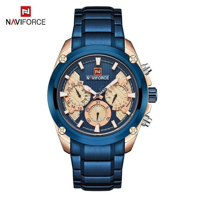Men's  Waterproof Stainless Steel Watch With Chronometers Business Style Wristwatch Unique Design Perfect Gift
