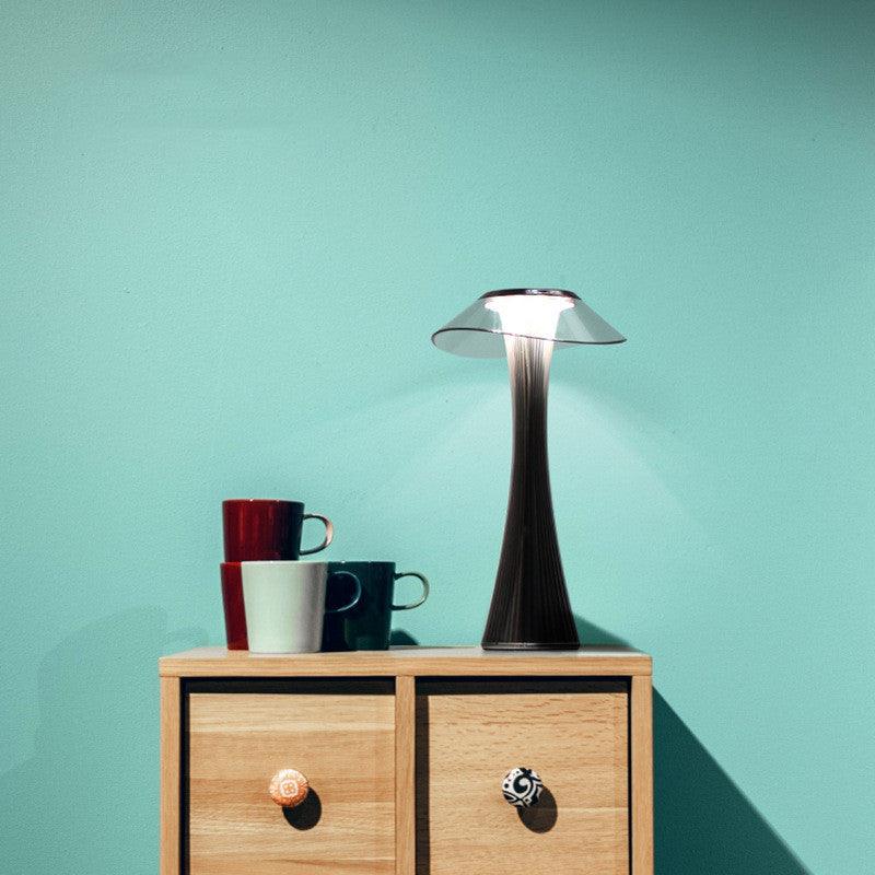 LED Table Lamp USB Charging Dimmable Protection Eyes Smart Touch Switch Bedside Lamps Transparent Crystal Creative Table Light Decorative Table Lamp Cute Study Lamps for Bedroom Décor