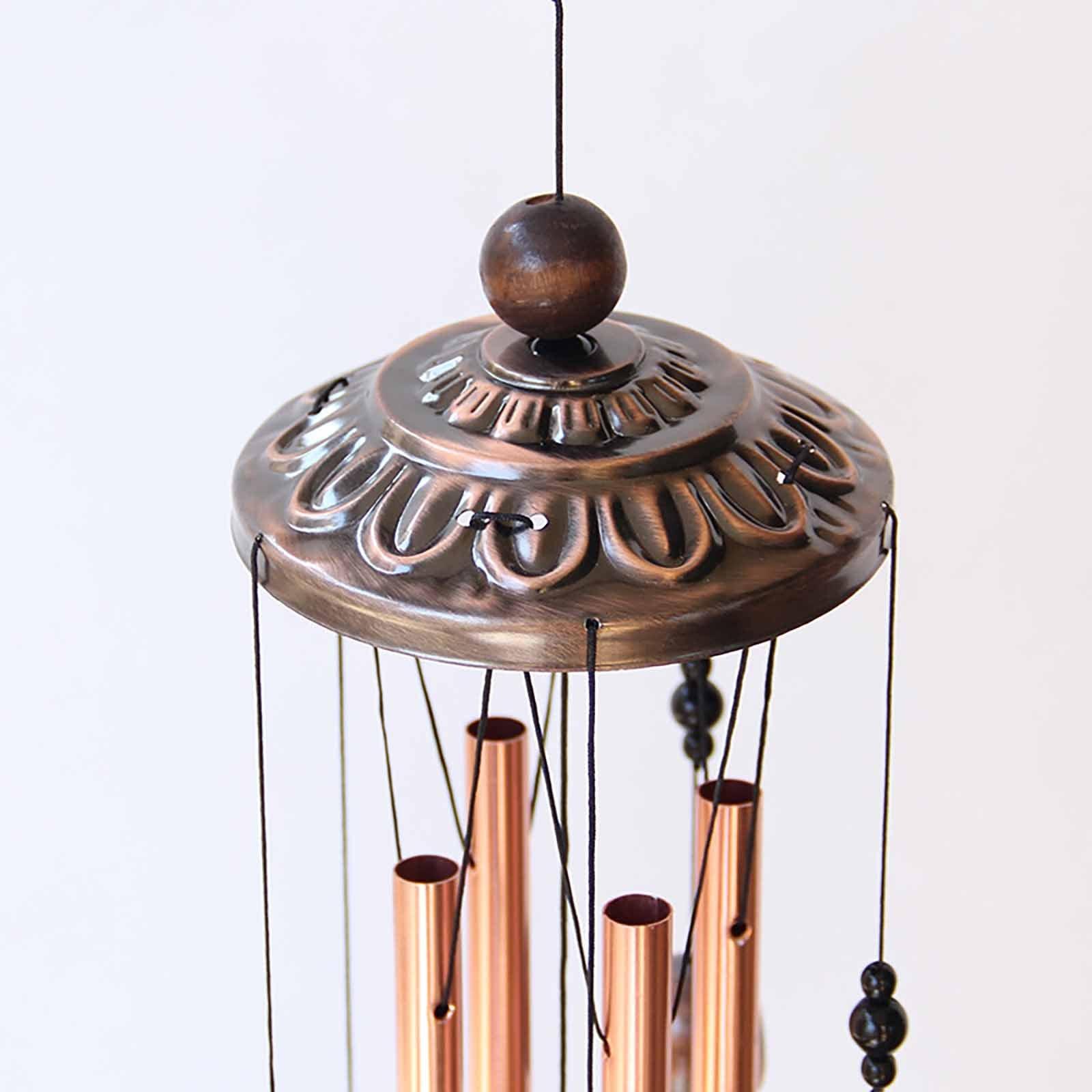 Retro Metal Romantic Wind Catcher Animal Wind Chime Iron Art Wind Bell Tubes Aluminum Tubes Hanging Art Wind Bell Gift Hanging Pendant Ornament For Home Xmas Mom Gifts Festival Balcony Garden Decoration