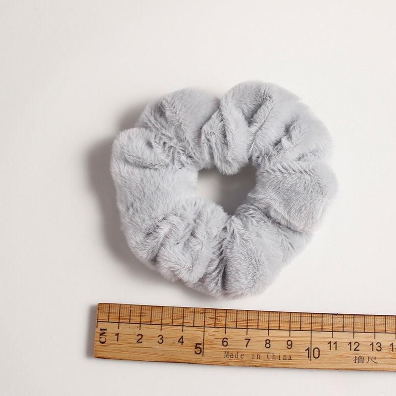 Soft Faux Fur Hair Scrunchies Plush Elastic Hair Bands Women Girls Ponytail Holder Rubber Band Fashion Headwear Ponytail Holder Accessories for Women