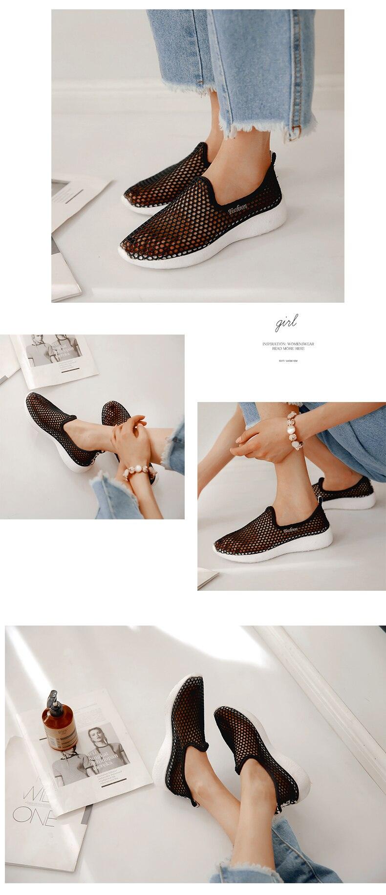 Sport Mesh Breathable Women Shoes Fashion Sports Soft Comfortable Women Shoes Fashion Slip-On Sports Shoes Soft Sole Breathable Comfortable Running Walking Shoes