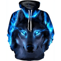Spring And Summer 3D Digital Printing Fashion Men's And Women's Couple Sweatshirts Animal Pattern Novelty Sweatshirt with Hoodies Pockets for Adults Women Men