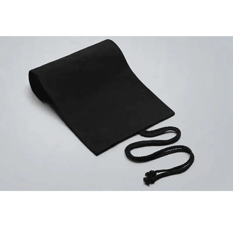 Students Roll Design Black Color Pencil Retro Canvas Wrap Up Pencil Case High Quality Stationary Pouch