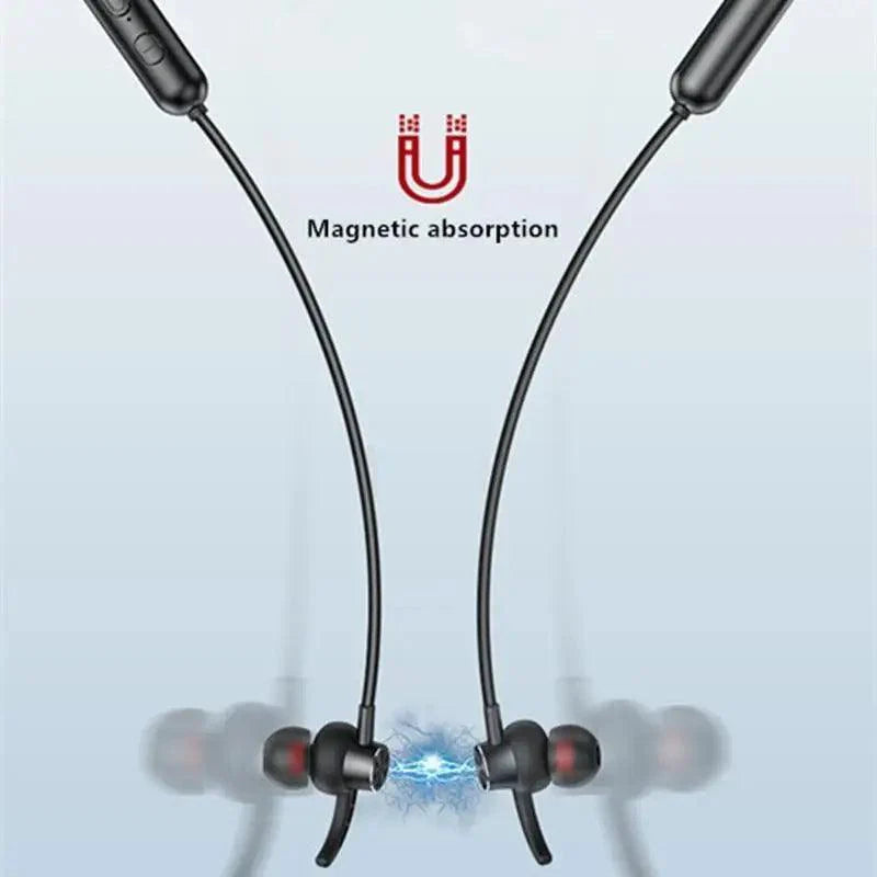 Stylish  Wireless Bluetooth Earphones Magnetic Sports Running Headset IPX5 Waterproof  Noise Cancelling Stereo Magnetic Earphones With Mic For Workout Running Gym