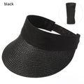 Summer Adjustable Empty Top Hat Portable Foldable Women's Beach Hat Wide Brim Women Sun Hat Fashion Casual Comfortable Cap Visors For Outdoor Activities