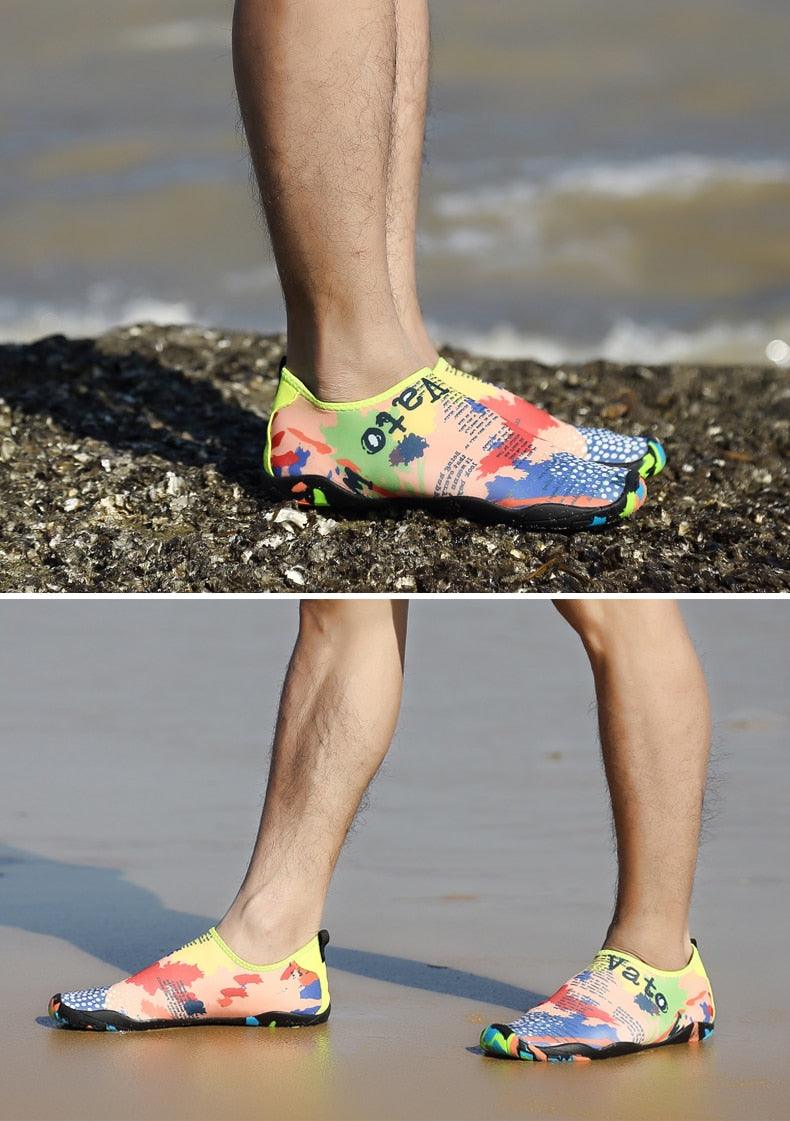 Summer Outdoor Mens Sports Water Shoes Non-Slip Beach Shoes Barefoot Upstream Shoes Quick-Dry Aqua Sock Barefoot For Beach Swim River Pool Lake Hiking Kayaking Surfing