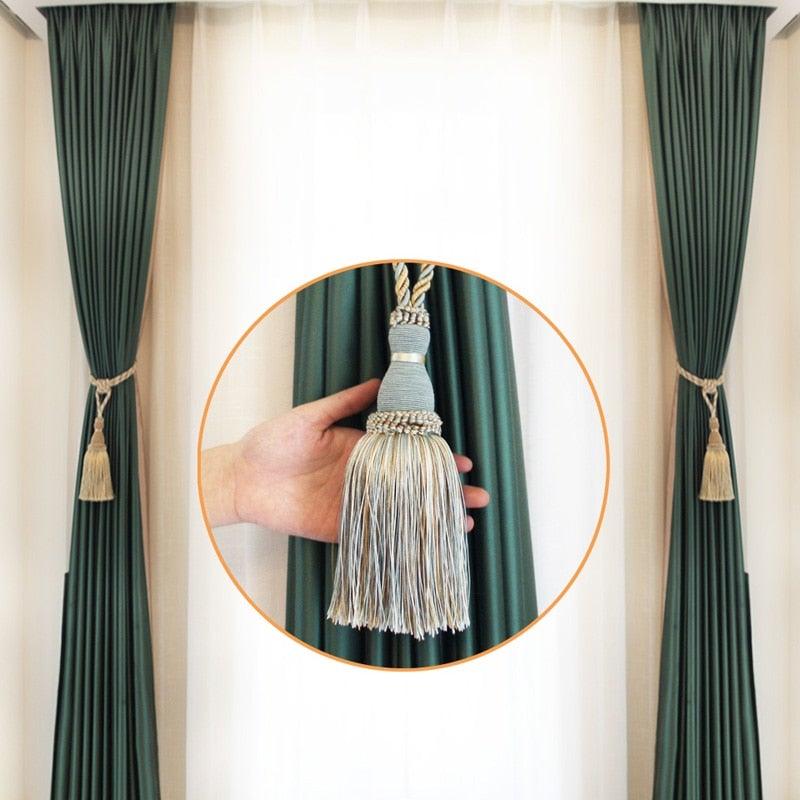 Tassel Curtain Tiebacks Home Decoration Handmade Curtain Holders Clips Hanging Balls Curtain Accessories Curtain Tie backs Curtain Handmade Tiebacks Decorative Curtain Holdbacks With Tassel