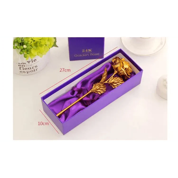 Trendy Flower Gift for Loved ones 24K Gold Rose Gift Big Rose with Gift Box Best Gift for Girlfriend Valentines Day