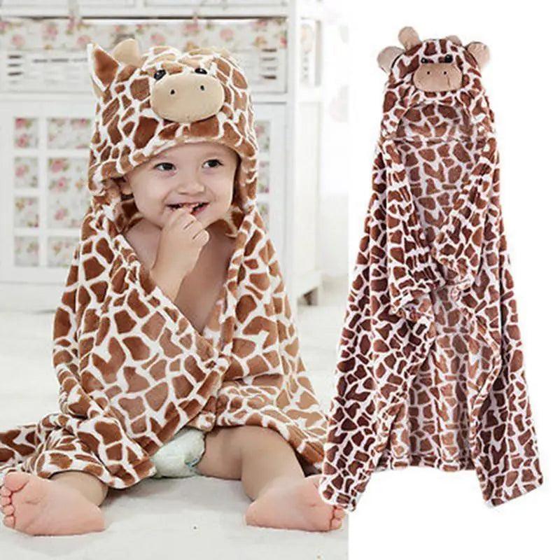 Unique Bear Shaped Baby Hooded Bathrobe Trendy Soft Baby Blanket Baby Bath Towel Cartoon Patter Towel