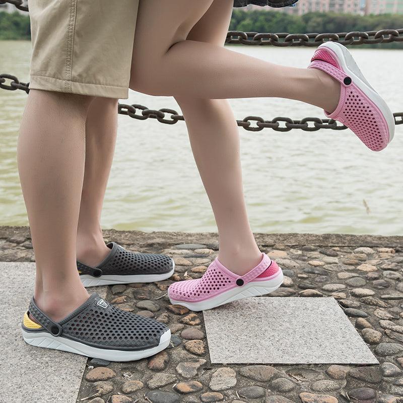 Unisex Fashion Beach Sandals Thick Sole Slipper Waterproof Anti-Slip Sandals Flip Flops Summer Breathable Mesh Sandals Beach Footwear Anti-Slip Slippers Quick Drying Sandals