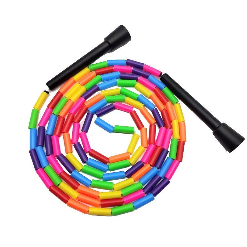 Unisex Jump Rope Stripe Ropes With Plastic Handles For Any Skill Level Sports Segmented Jump Rope For Outdoor Fitness Gym Men Women Kids Best For Sports Outdoors Jumping Rope 2.9m