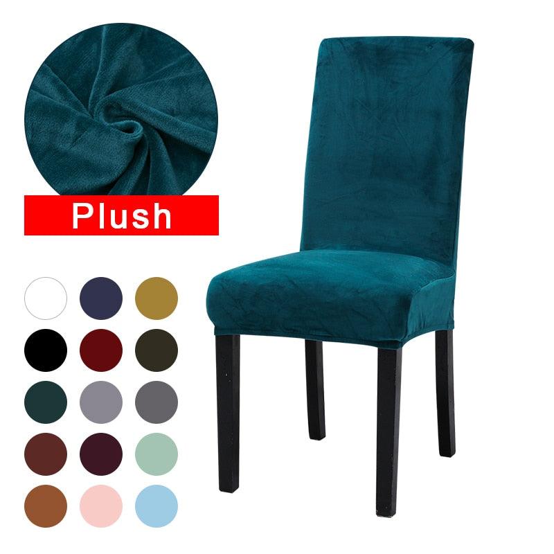Washable Elastic Seat Parsons Chair Covers Thick Chair Cover Washable Elastic Winter Warm Chair Protector Case Kitchen Restaurant  Washable Spandex Kitchen Chair Covers for Dining Room Christmas Decoration Holiday Party
