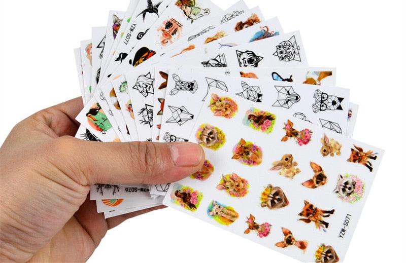 Water Decal Nail Art Decorations Nail Sticker Tattoo Full Cover Beauty Decals Manicure Supplies Accessories  Women Kids Girls Manicure Decoration Nail Art Supplies 3D Self-Adhesive Nail Decals Designer Nail Stickers for Acrylic Nails