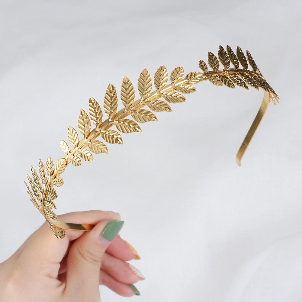 Western Fashion Retro Hair Bands For Women Wedding Metal Gold Leaf Butterfly Hair Headbands Girls Bride Gorgeous Hair Accessories For Women