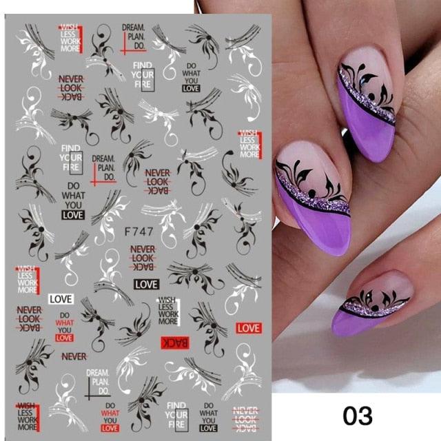 White Embossed Flower Lace 5D Sticker Decal Wedding Nail Art Designs Floral Flower Transfer Decal  Geometry  3D Wave Design Decoration for Women Girls Tape Nail Art Stickers Decal Decoration Geometry Transfer Decals Nail Art Decorations Decoration Decal
